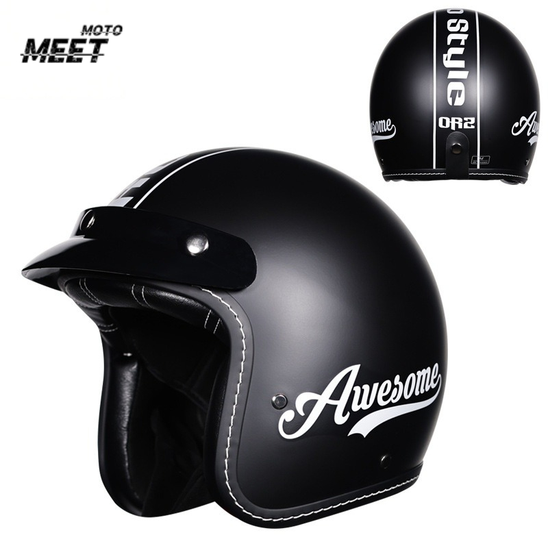 Vintage Open Face Retro Helmet - ユニセックスレトロ3/4オープンフェイスバイクヘルメット、男女兼用ヴィンテージハーフヘルメット、オールシーズンアーバンバイク通勤用