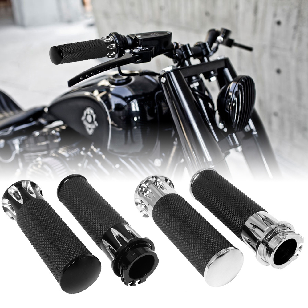 Motorcycle Parts - 25mm CNCアルミ製中空ハンドルバーハンドグリップ、ハーレー883 XL1200ハンドルグリップに適合するバイク改造パーツ