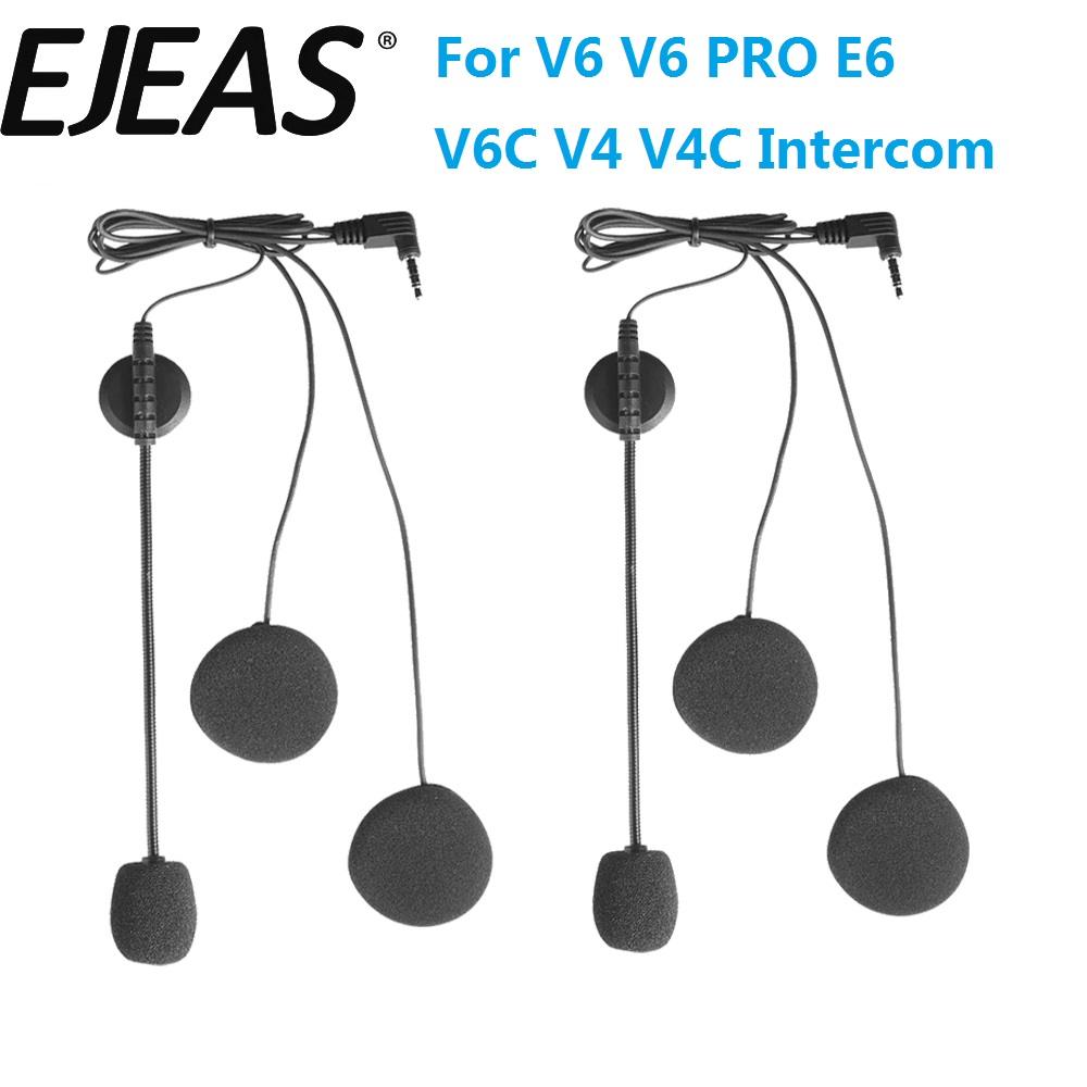 Universal Motorcycle Helmet Intercom Headset - EJEAS V6 Pro E6スピーカー用3.5MMイヤホンマイクアクセサリー、バイクヘルメット用Bluetoothインターコムヘッドセット交換品