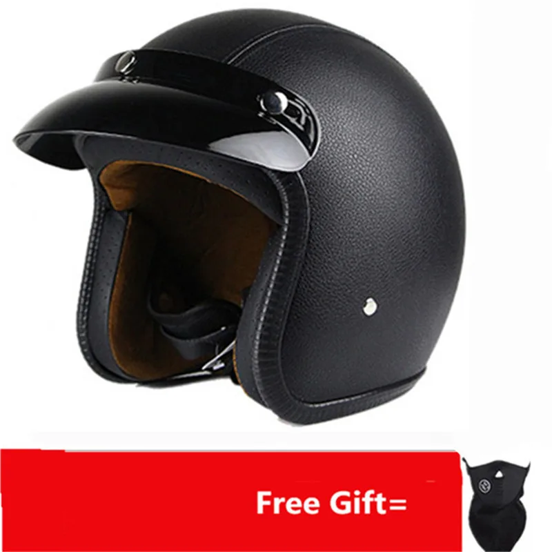 Vintage Open Face Retro Helmet - レトロヴィンテージカフェレーサーバイクヘルメットオープンフェイスカスコジェットカスクカスクパイロットカパセテ2025人気販売中