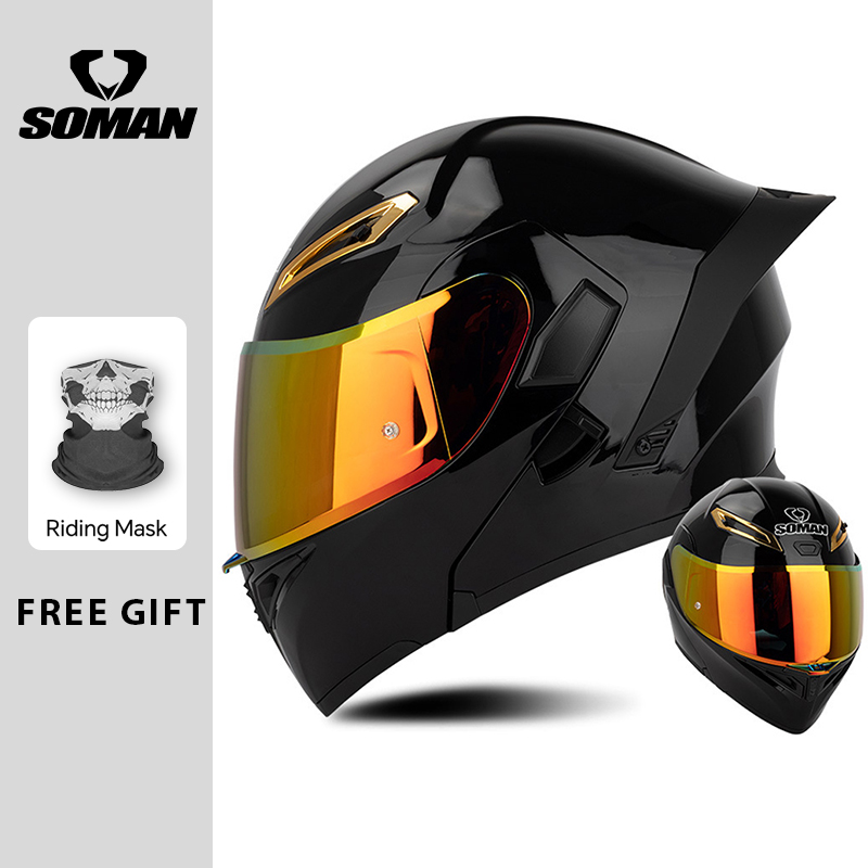 Modular Flip Up Motorcycle Helmet Dot Approved - ユニセックス DOT 認証 ダブルバイザー フリップアップ オートバイヘルメット