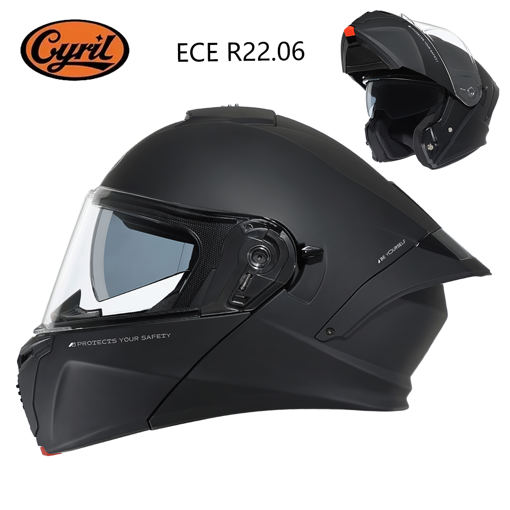 Modular Flip Up Motorcycle Helmet Dot Approved - CYRIL モジュラーヘルメット オートバイ用 ECE 22.06 認証済み