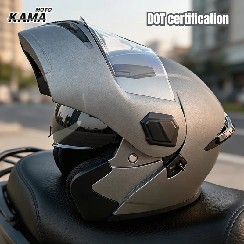 Modular Flip Up Motorcycle Helmet Dot Approved - フリップアップ式モジュラーバイクヘルメット、男女兼用、フルフェイス・オープンフェイス、大人用電動スクーターヘルメット、DOT認証済み