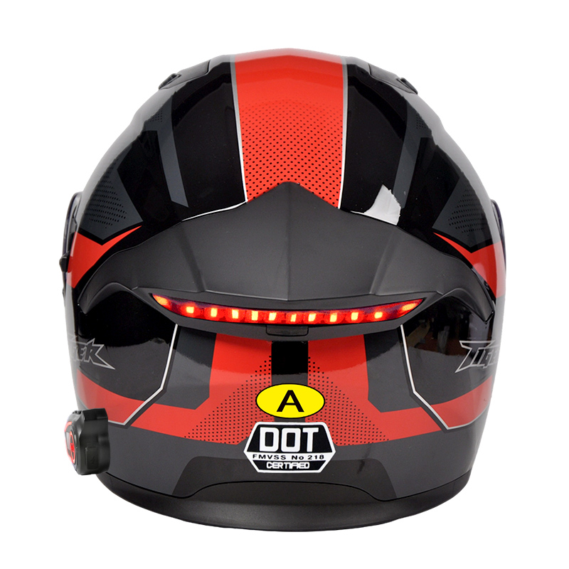 LEDインテリジェントテールライト付きBluetoothデュ - Full Face Motorcycle Helmet With Bluetooth のレビューと価格