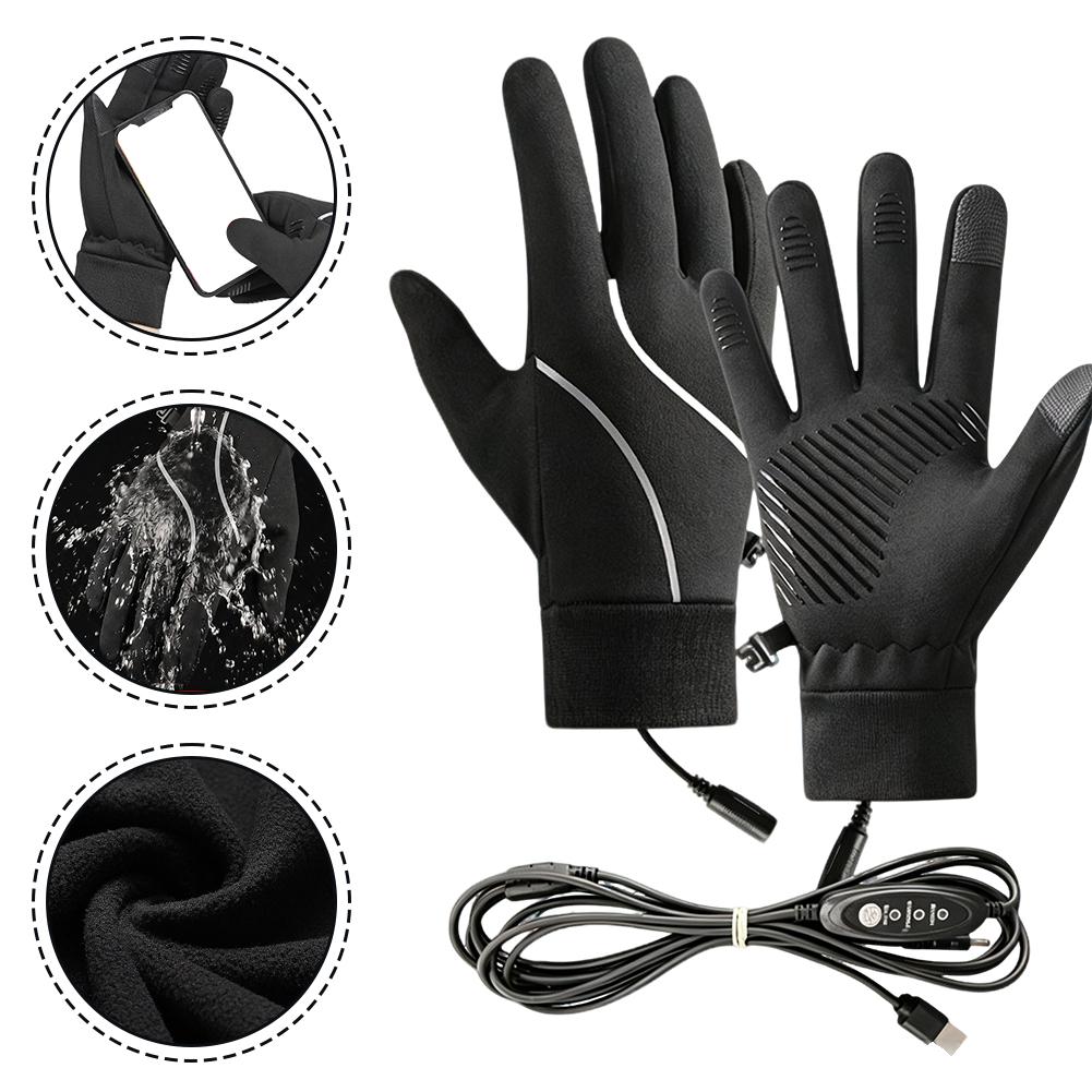 充電式ヒーター内蔵手袋。冬用、フリース素材、タッチスクリーン - Riding Gear のレビューと価格