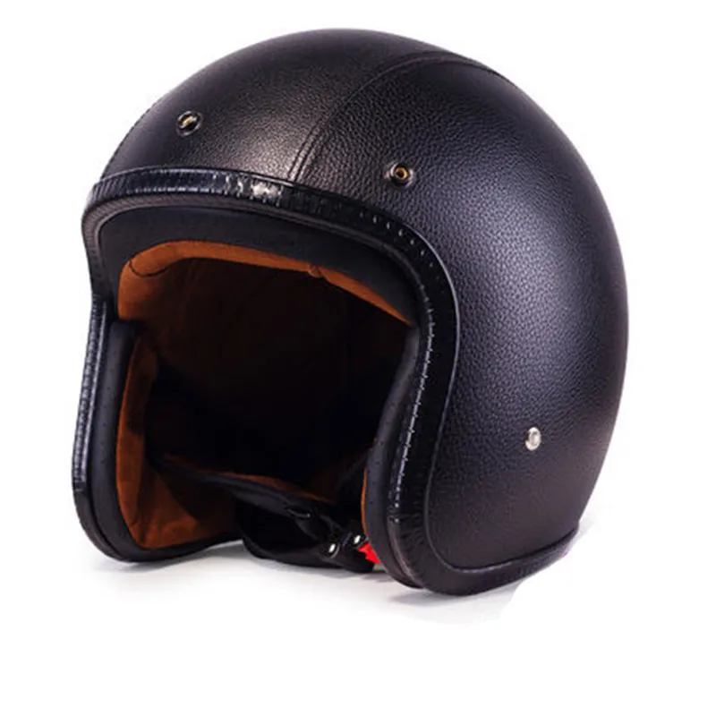 レトロヴィンテージカフェレーサーバイクヘルメットオープンフェ - Vintage Open Face Retro Helmet のレビューと価格