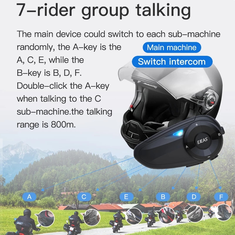 EJEAS Q7 オートバイヘルメットヘッドセットインターホ - Universal Motorcycle Helmet Intercom Headset のレビューと価格