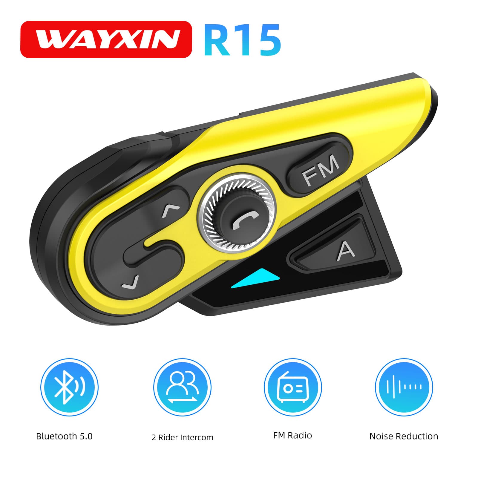 WAYXIN R15 オートバイインターコムヘルメットヘッド - Universal Motorcycle Helmet Intercom Headset のレビューと価格