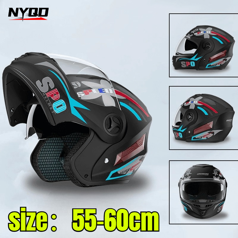安全ダウンヒルフリップアップヘルメット　パーソナライズド　男 - Full Face Motorcycle Helmet With Bluetooth のレビューと価格