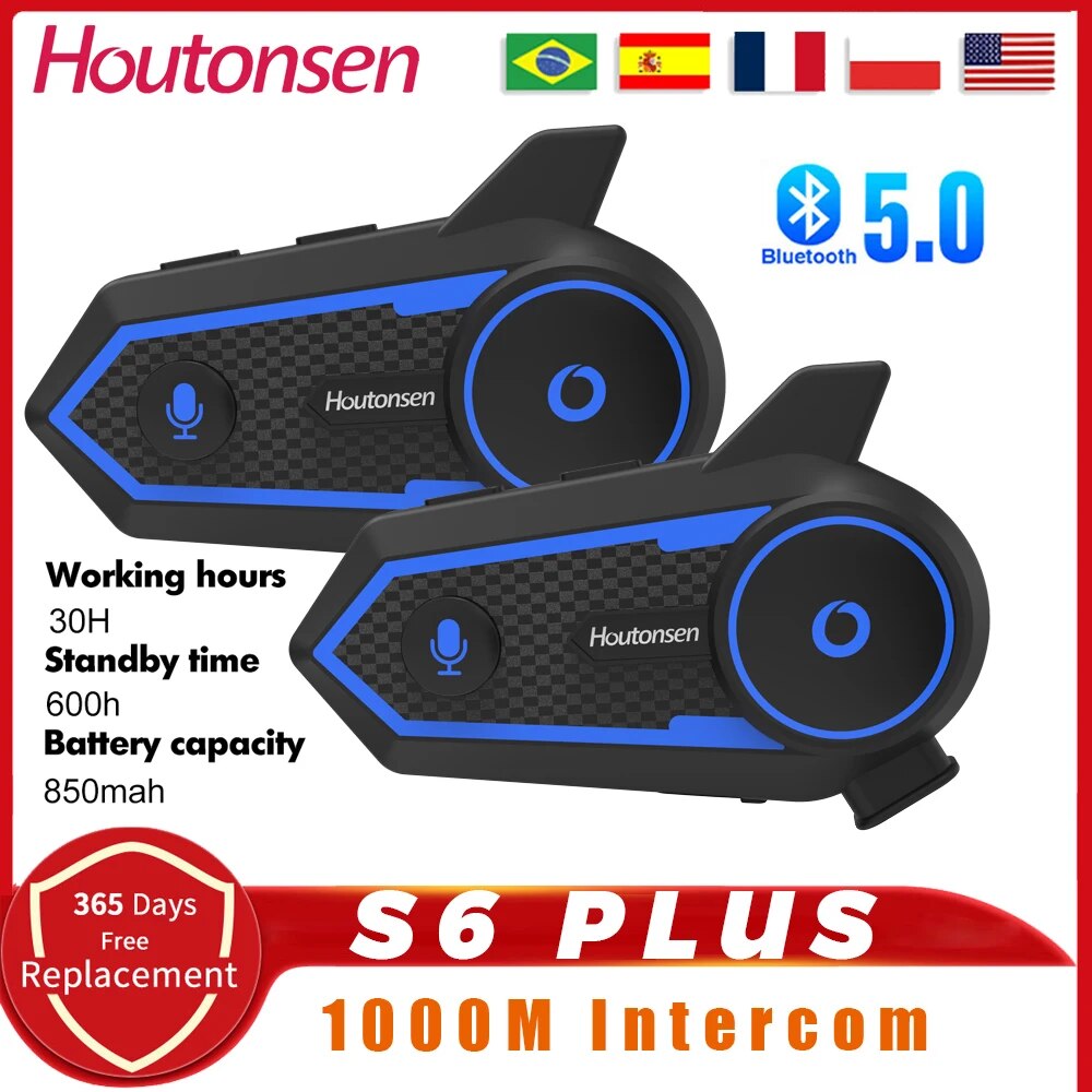 Houtonsen-防水オートバイヘルメットインターホン、m - Universal Motorcycle Helmet Intercom Headset のレビューと価格