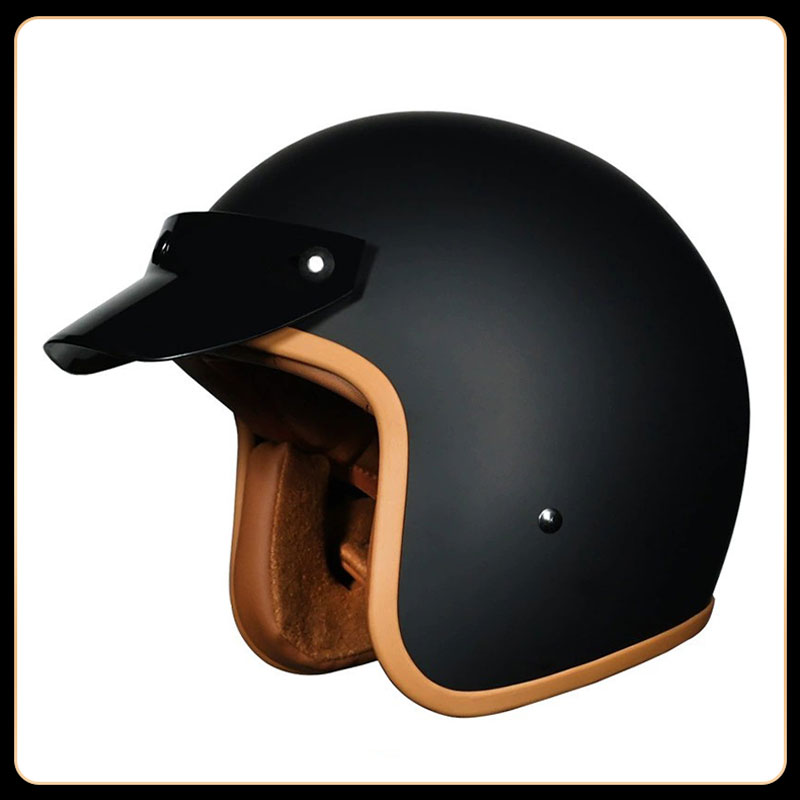 レトロヴィンテージ3/4オープンフェイスヘルメットDOT規格 - Vintage Open Face Retro Helmet のレビューと価格