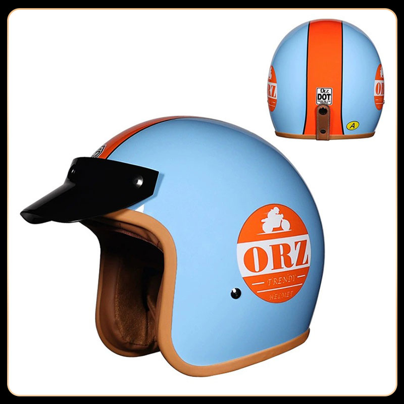 レトロヴィンテージ3/4オープンフェイスヘルメットDOT規格 - Vintage Open Face Retro Helmet のレビューと価格